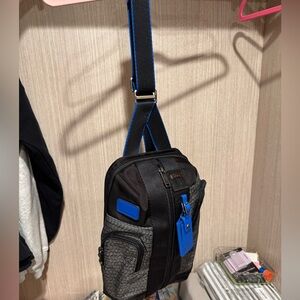 TUMI Modern Black and Blue Crossbody Bag